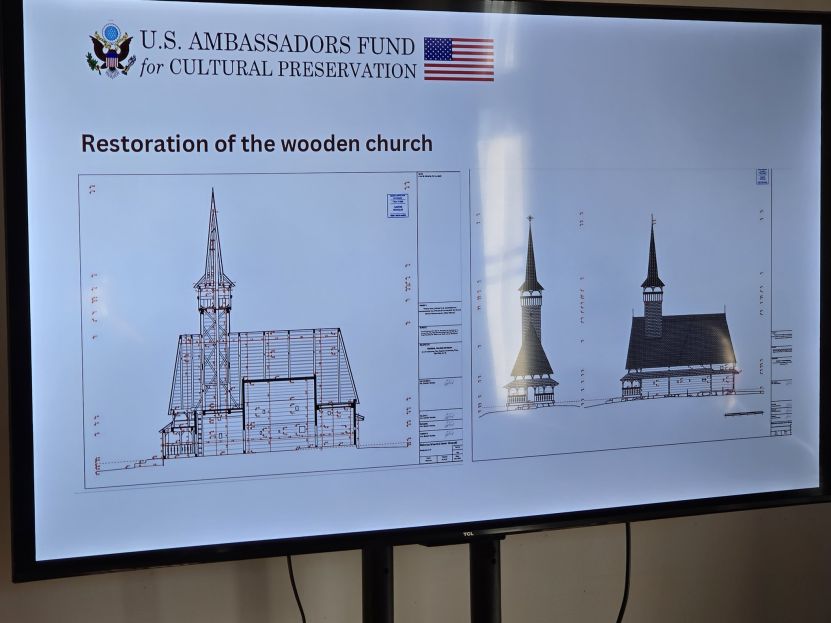 Biserică de lemn din secolul al XVII-lea, restaurată la Muzeul Satului din Sighetu Marmației cu finanțare de la Ambasada SUA